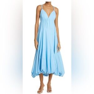 Cinq à Sept Light Blue Maxi Dress Sz 10 romantic deep v